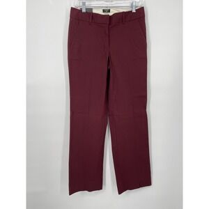 J Crew Addison Pant City Fit‎ Women's Size 0 Short Burgundy Stretch Cotton